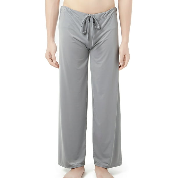 Men's Satin Pajama Sleep Pants Casual Comfort Soft Long Bottoms W/Drawstring US
